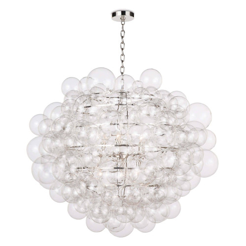 Glass chandelier with hundreds of small glass bulbs